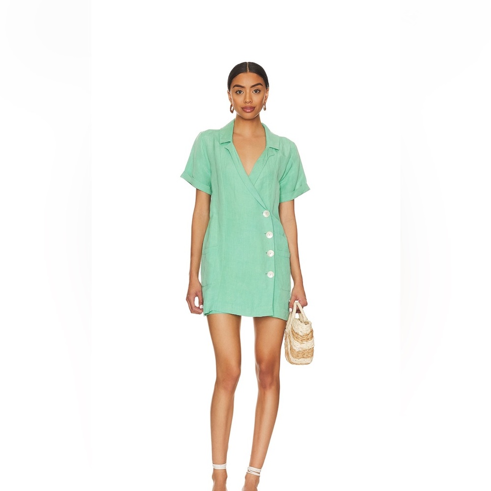 Show me your MuMu Bicoastal Blazer Romper in Seafoam